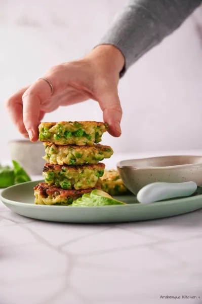 Feta and Peas Fritters