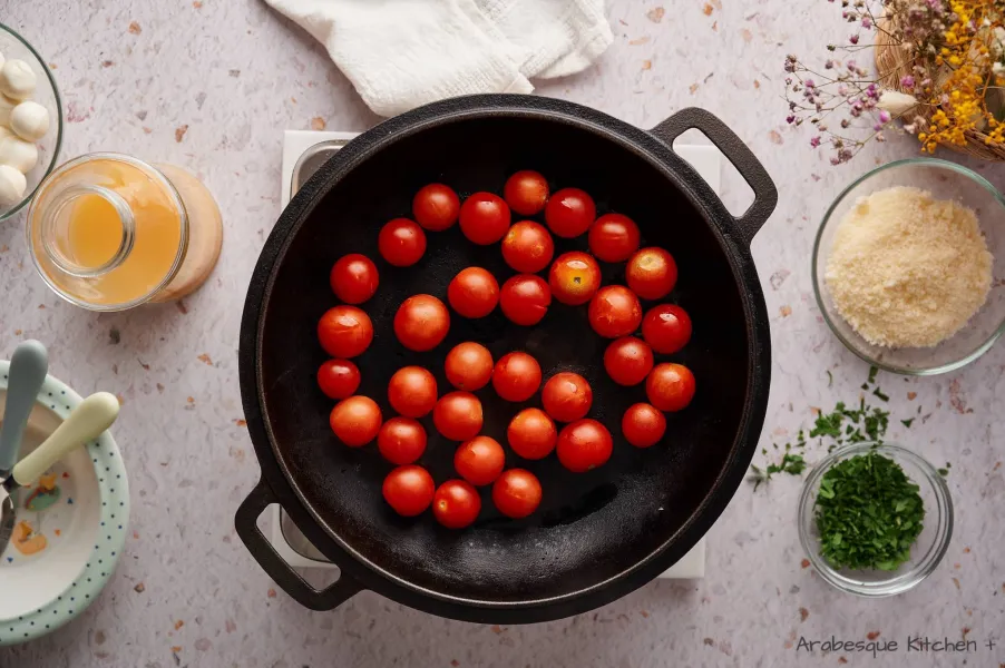 Heat a non-stick skillet to medium-high and add the olive oil.
